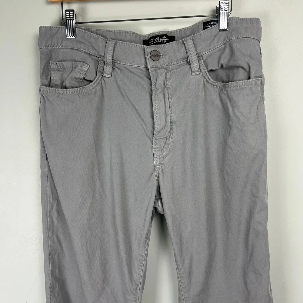 34 Heritage Charisma Grey Comfort Rise Classic Straight Leg Pants Mens 35x32